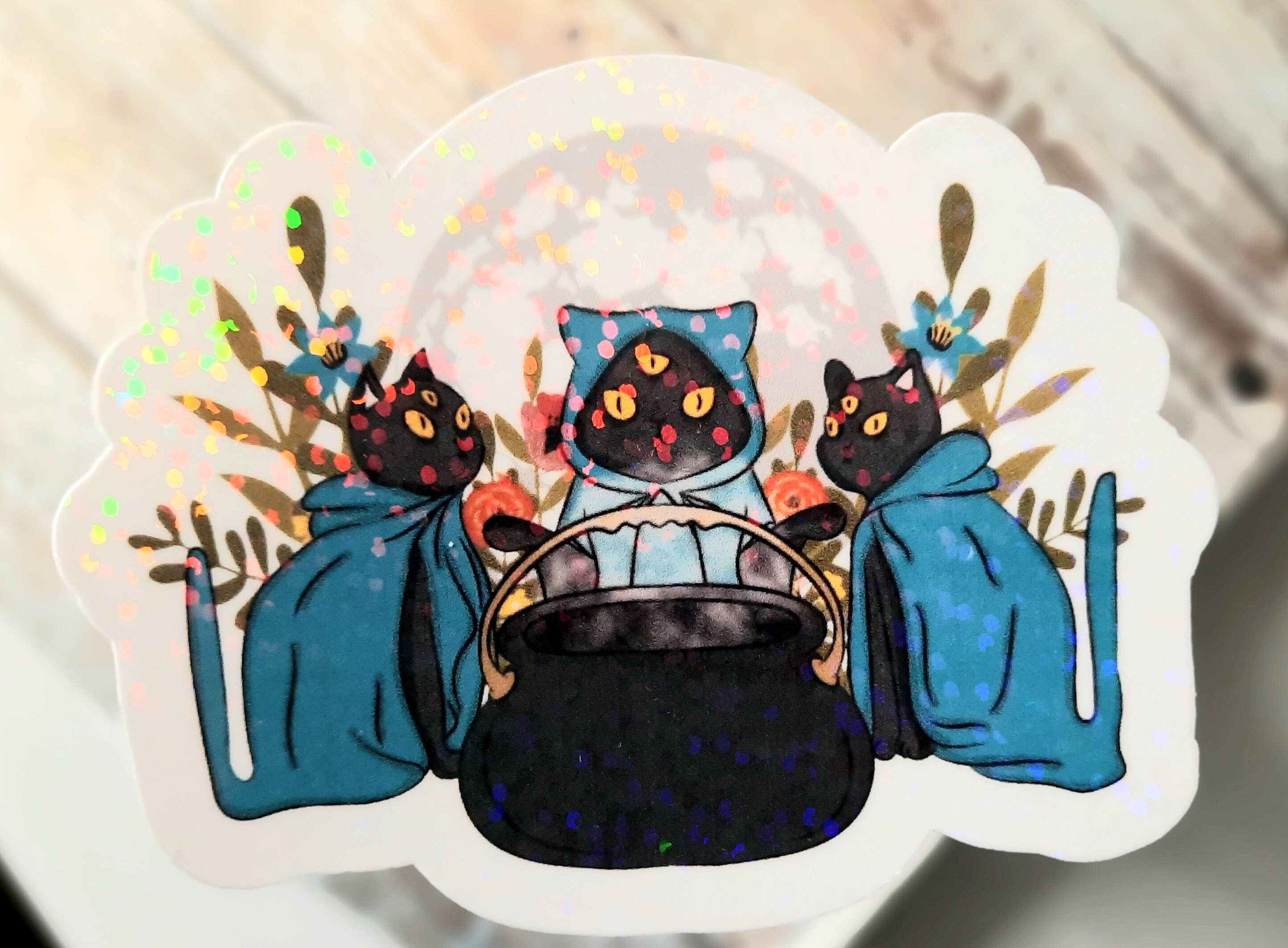 Unsupervised Art – wholesale Sticker – Black Cat Coven Sticker, Witchy Gift For Cat Lover3