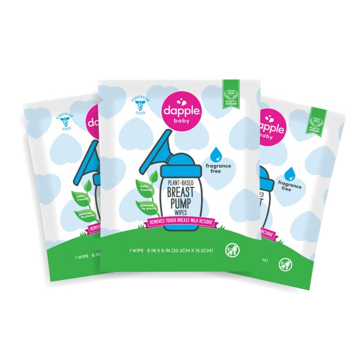 Earth Mama Organics - Wholesale Nursing Pillow/Pad - Maternity - Dapple Baby Breast Pump Cleaner Wipes, Fragrance Free, 30ct (Case of 8)1