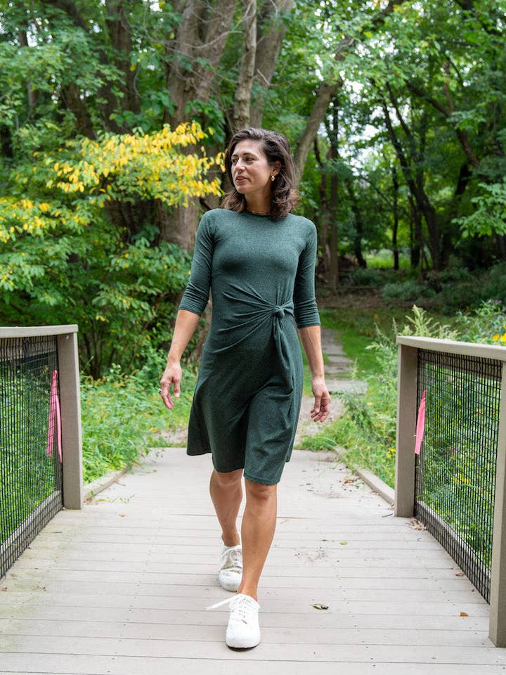 Knot Dress - Forest Green for wholesale by Transcendent Active