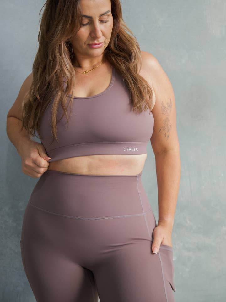 CEACEA SWIMWEAR, ACTIVEWEAR, KIDS SWIM - Wholesale Athletic/lounge leggings – Women's - FULL LENGTH LEGGINGS - COCOA6