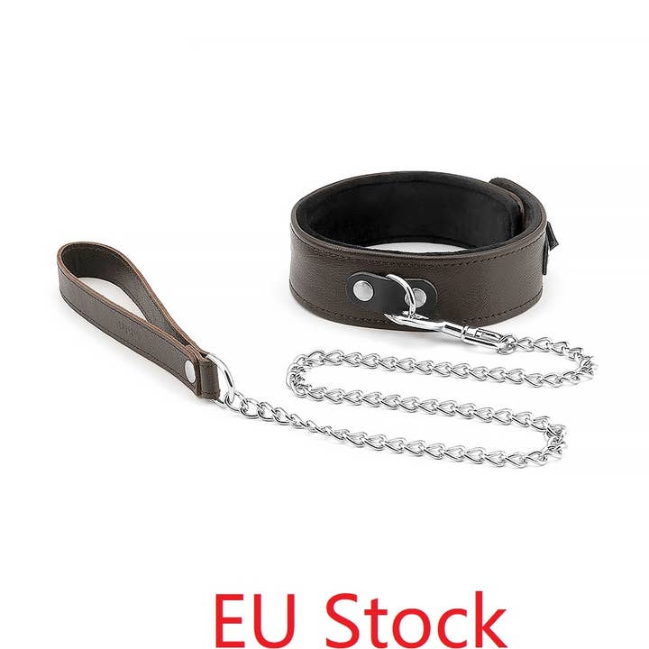 Collar y correa de piel de cordero marrón Wild Gent para venta al por mayor de Liebe Seele