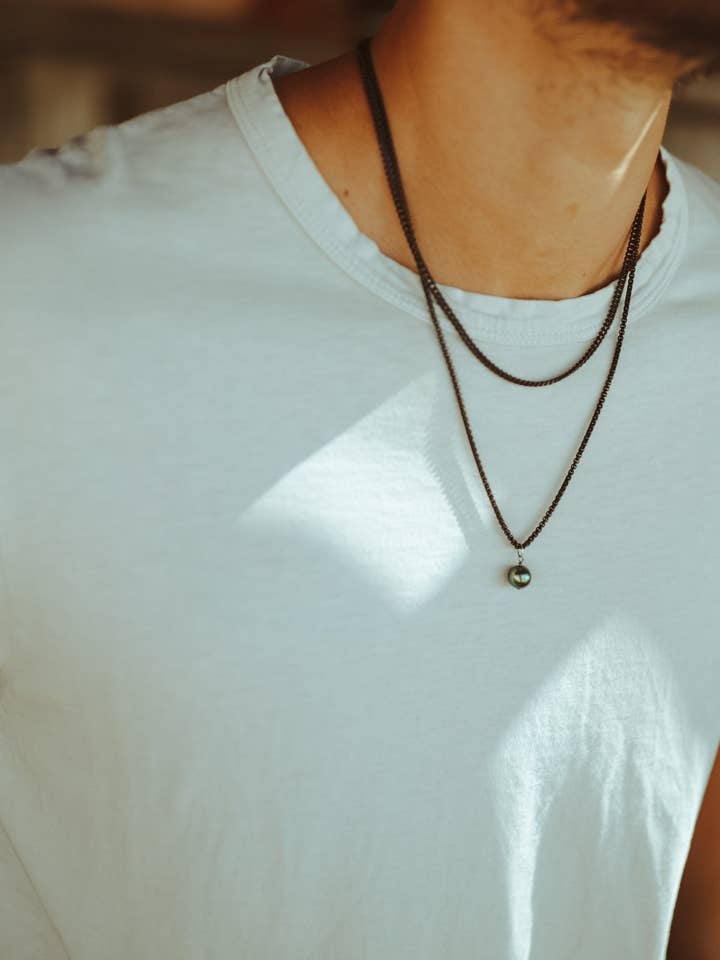 GUNMETAL TAHITIAN PEARL NECKLACE for wholesale by Alyse Jewelry