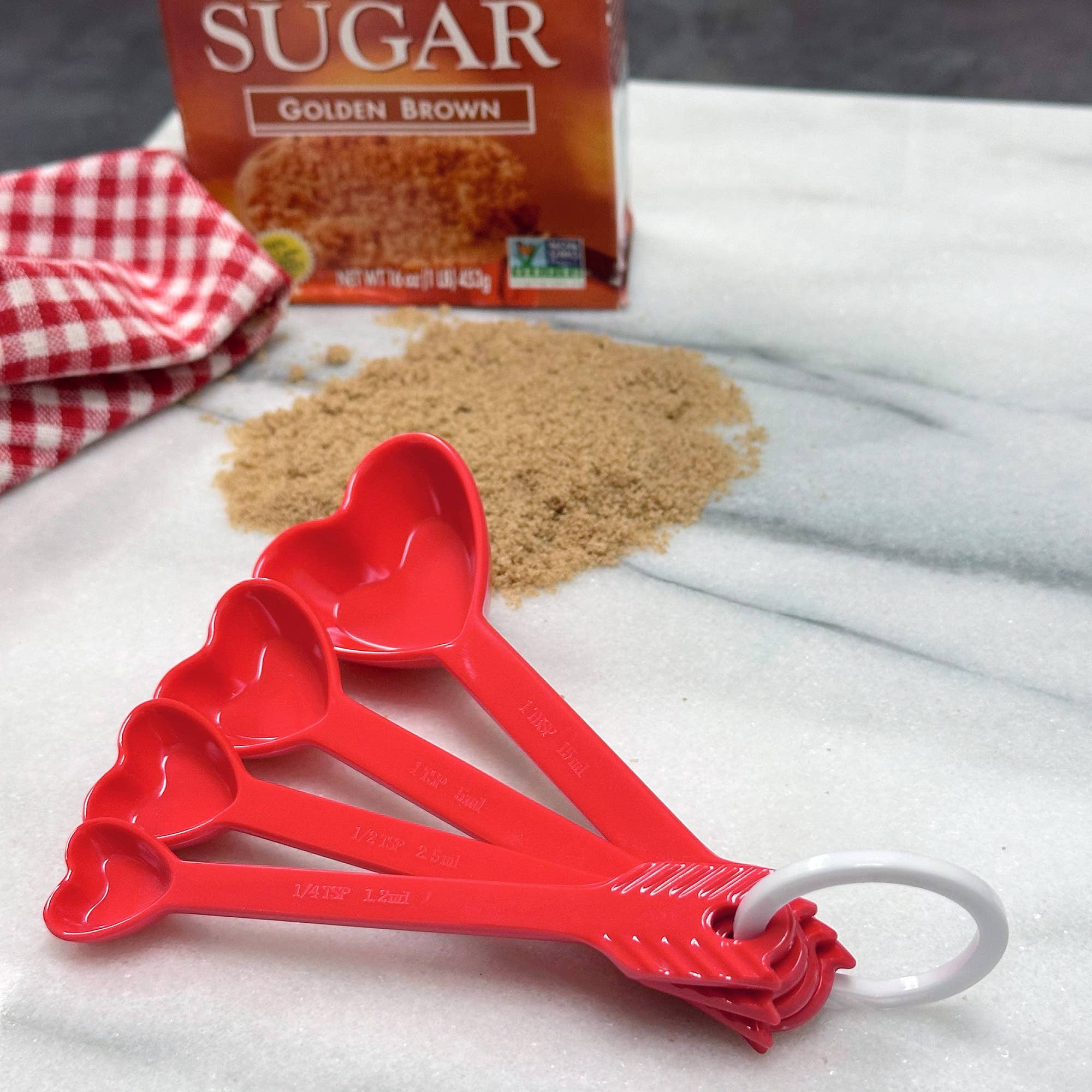 Supreme Housewares - Wholesale Measuring Spoon - 4-Piece Heart Melamine Measuring Spoon1