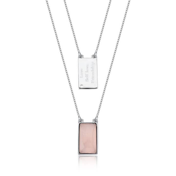 Collier en quartz naturel - Rhodium (taille L) pour la vente par House12