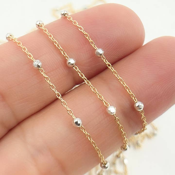 Jewels & Chains - Wholesale Link & Chain Necklace - 1186GF. 14k Gold Filled & Sterling Silver Satellite Chain