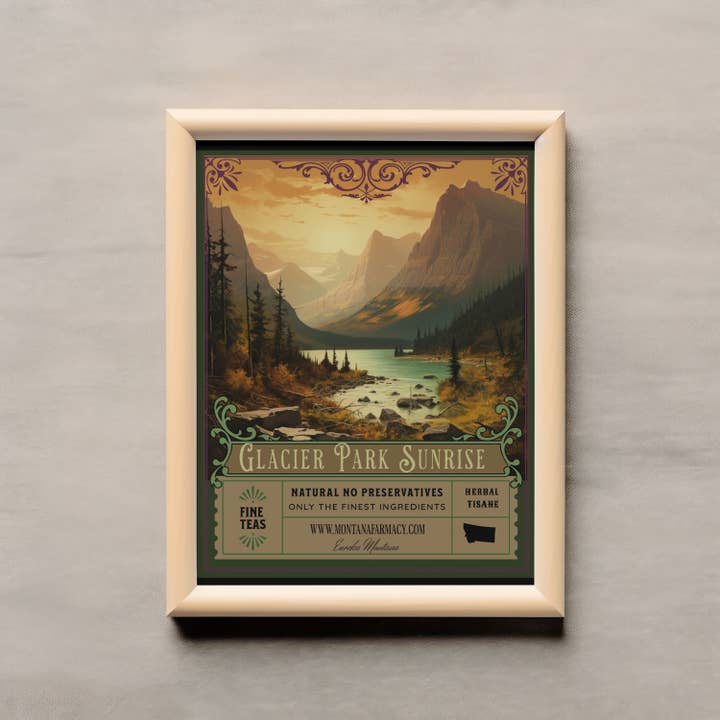 Montana Farmacy - Wholesale Poster - Glacier Morning National Park Tea Montana Farmacy Poster 4