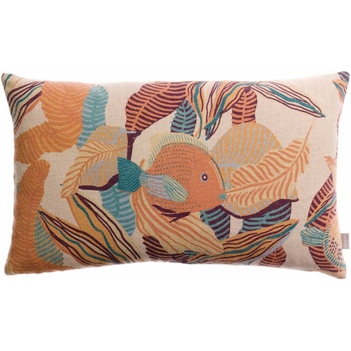 Dori Papaya Printed Cushion 30 x 50 for wholesale by Maison Vivaraise & La Cerise sur le Gâteau