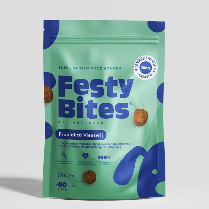 FestyBites® Probiotica hond tegen jeuk vleesvrij voor wholesale door FestyBites
