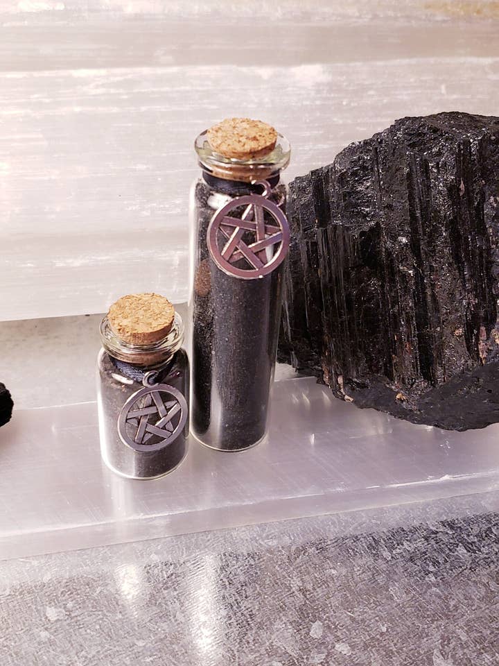 Black Salt Ritual Witches Spell Bottle for Energy Protection for wholesale by WBC Shops