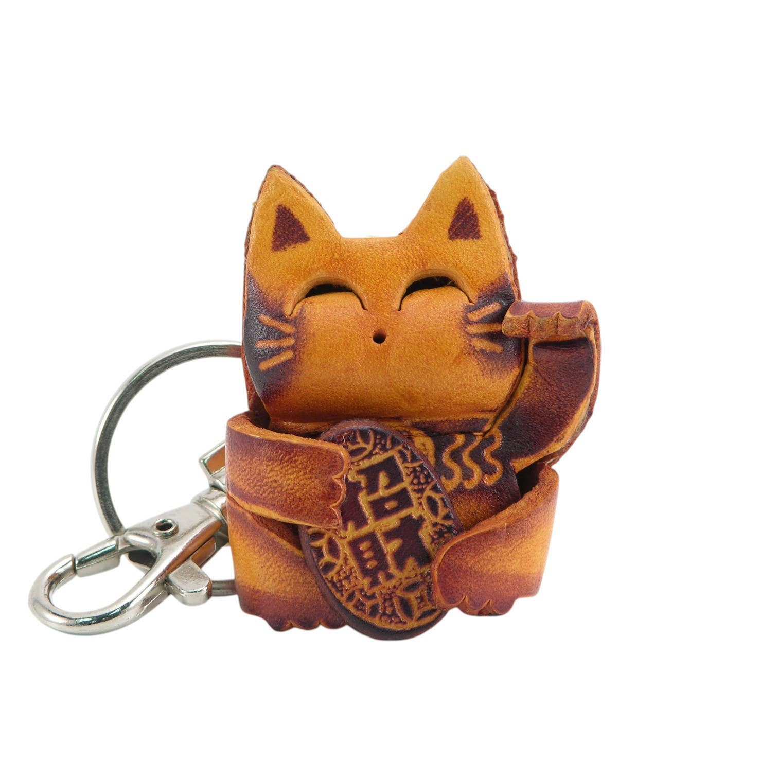 Sunflower Handmade leather inc - Wholesale Keychain - Unisex - Handmade Leather Lucky Cat Animal Key Chain3