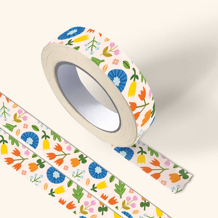 Bold Blooms Washi Tape for wholesale by Leaf Lane Studio