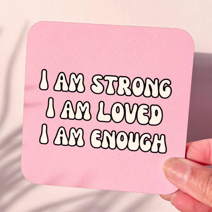 I am Enough Coaster| Coaster | Desk Coaster for wholesale by Happy Boxx Uk