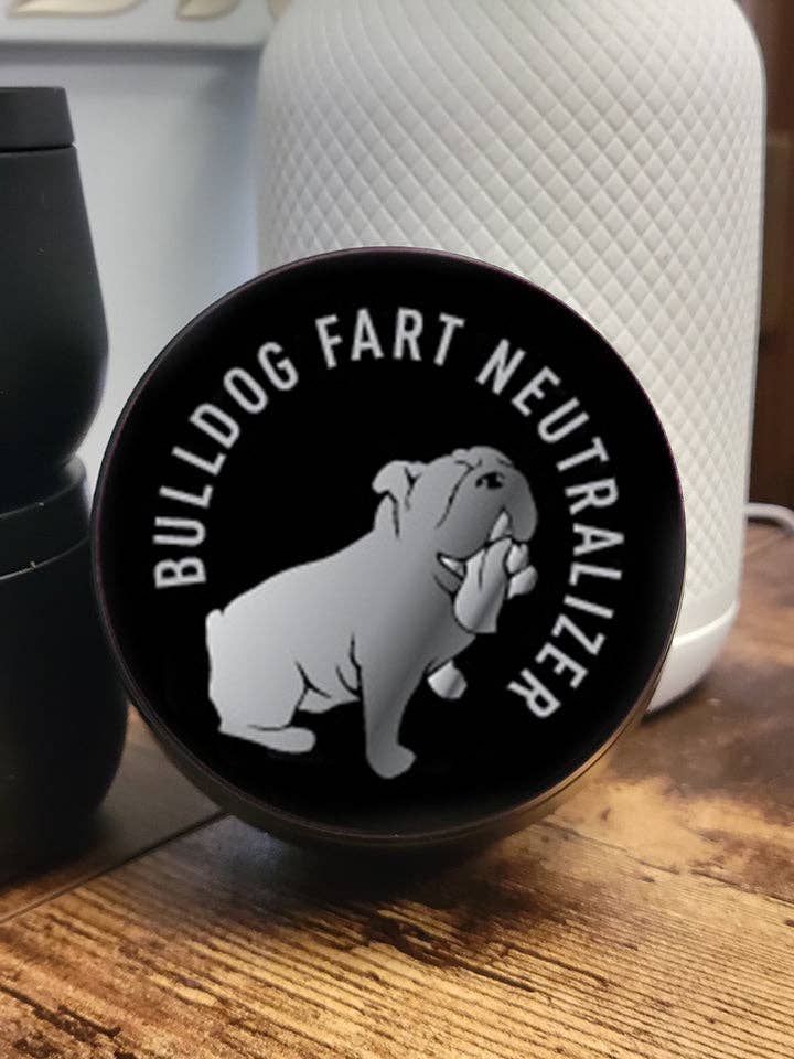 8oz Candle BULLDOG FART Neutralizer Candle in Metal Tin - FREE SHIPPING for wholesale by Wrinkle Dogs