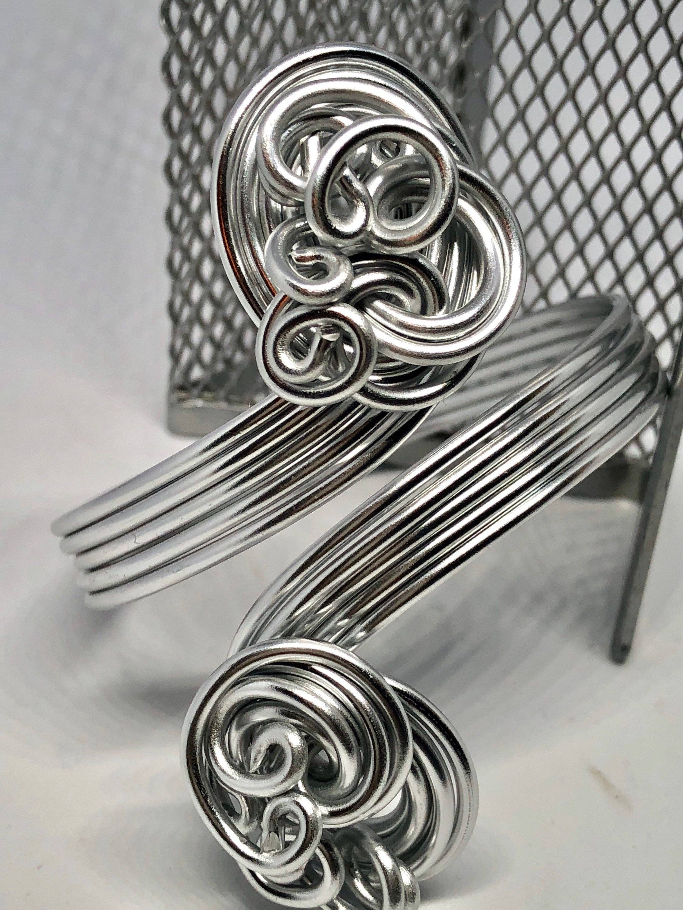 Jewelry With Me - Wholesale Cuff Bracelet - Silver Aluminum Wire Wrapped Cuff Bracelet2