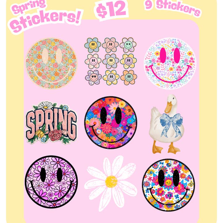 UVDTF TRANSFER ONLY - Spring Sticker Pack - PREMADE for wholesale by Rooster DTF Transfer Co