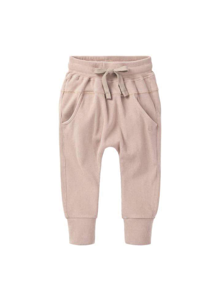 Ribbed Jogger - Mushroom for wholesale by Little Bipsy