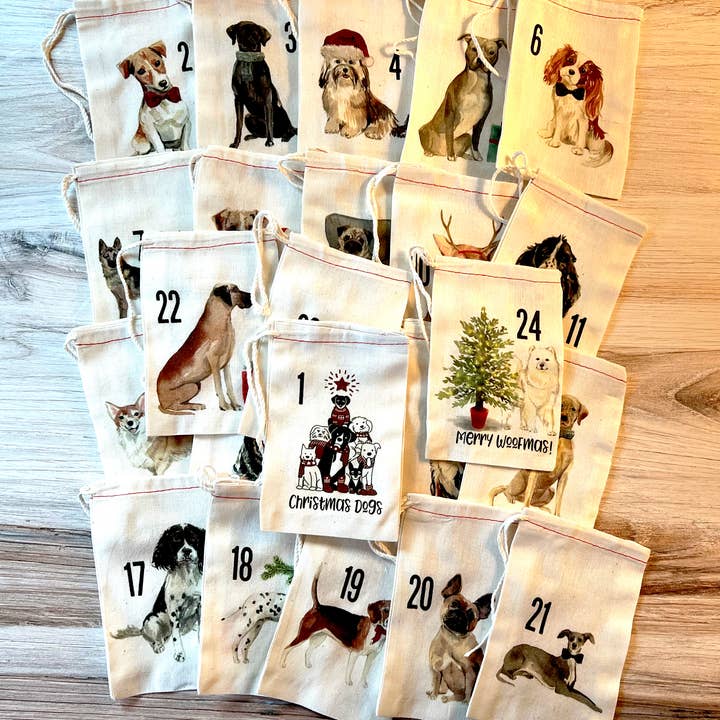 Kport Gift Company - Wholesale Advent Calendar - Dogs Christmas Advent Calendar Bags