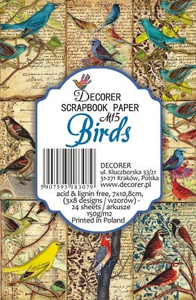 DECORER – wholesale Scrapbook – BIRDS - MINI Scrapbook Paper1