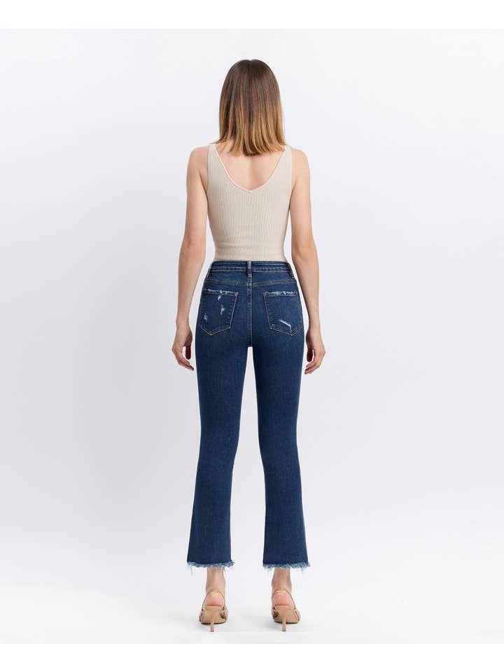 CHEMICAL MOOD HIGH RISE DISTRESSED HEM KICK FLARE JEANS T5414 for wholesale on Faire
