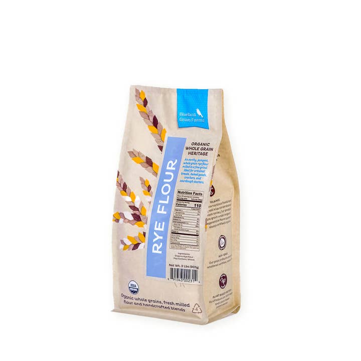 Organic Rye Flour - 2 lb for wholesale by Bluebird Grain Farms