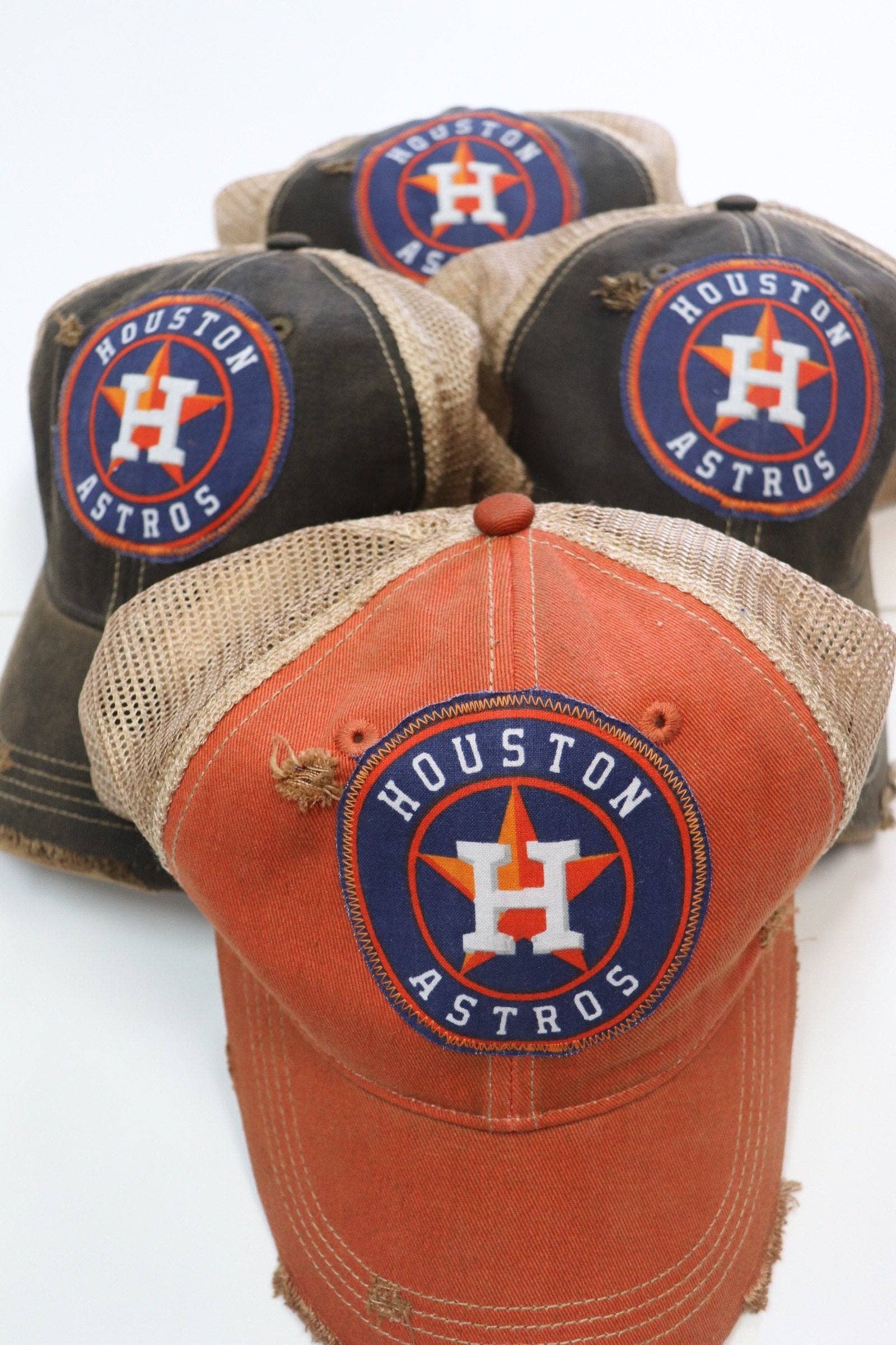 Sweet Texas Treasures - Wholesale Trucker Hat - Unisex - Houston Baseball Circle Dirty Trucker Hat [All Colors]10