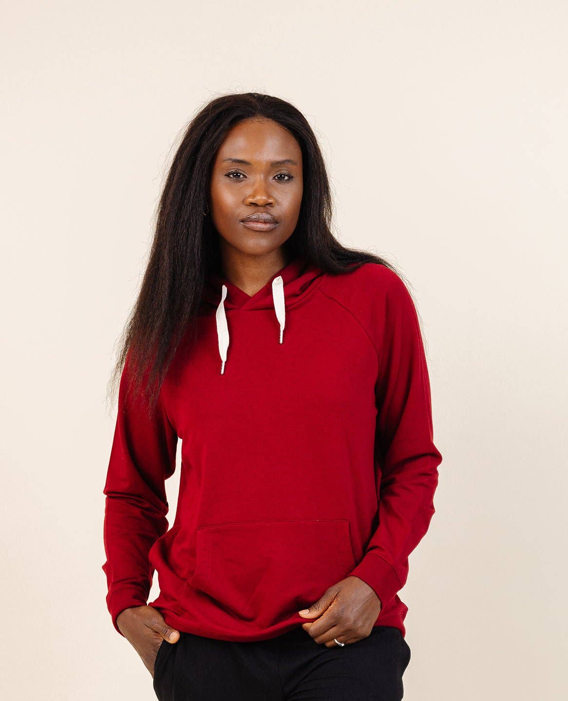 Lark - Wholesale Hoodie - Women's - Women's Coziest Hoodie in Crimson1
