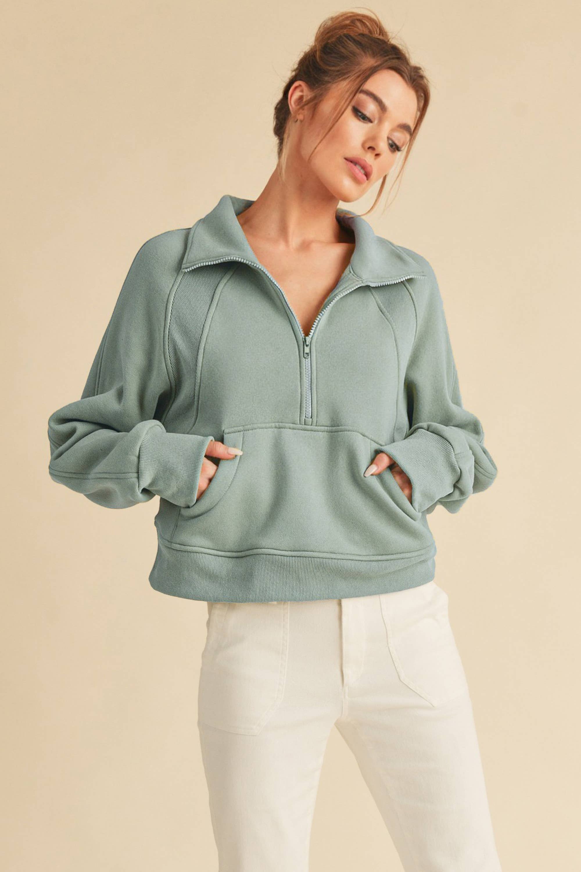 AEMI + CO – wholesale Hoodie – Women's – *SMALL ONLY* 946CK Drea Half-Zip Hoodie16