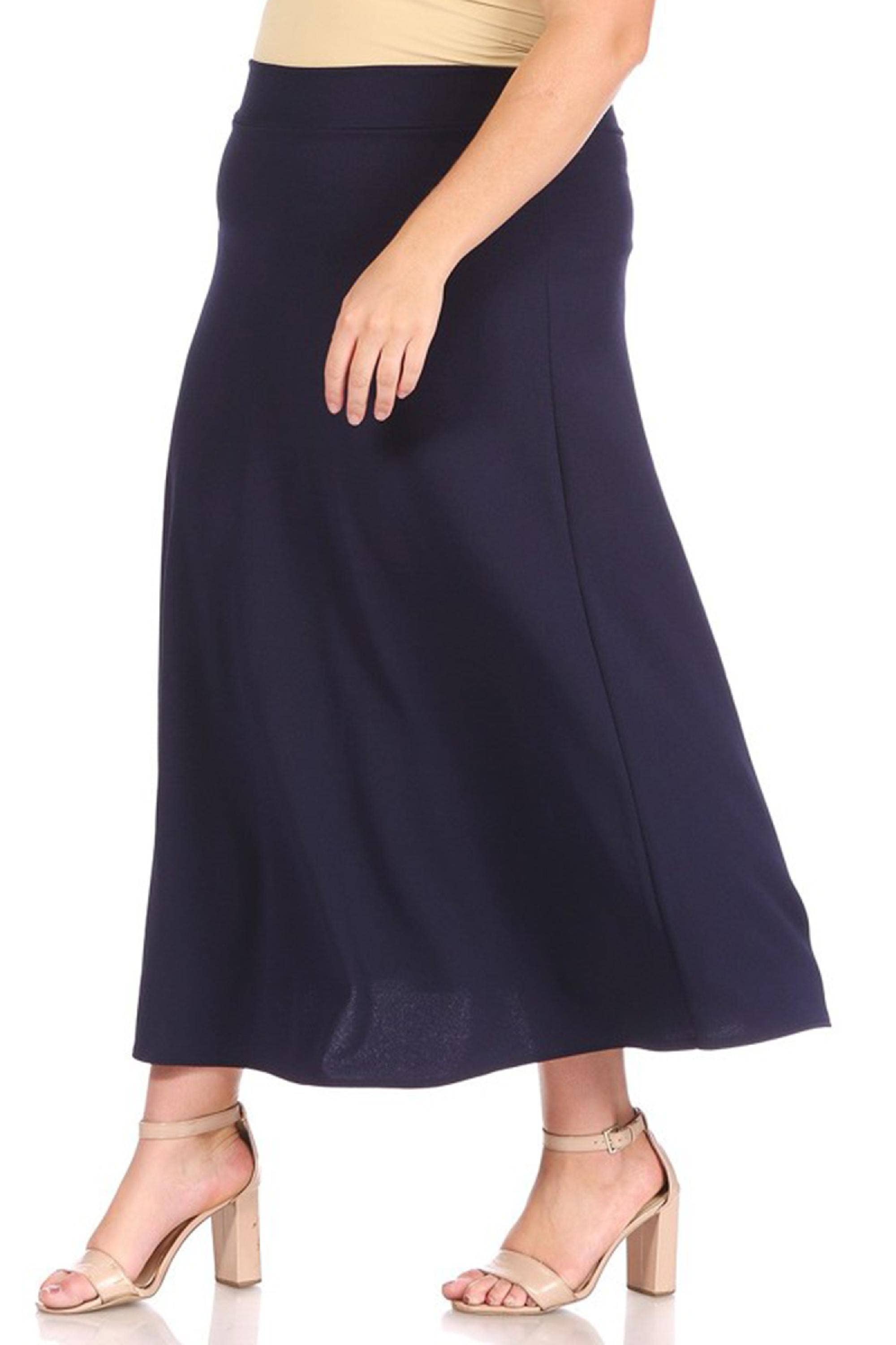MOA COLLECTION - Wholesale Skirt - Women's - Women's Plus Size Flare A-line Long Skirt15