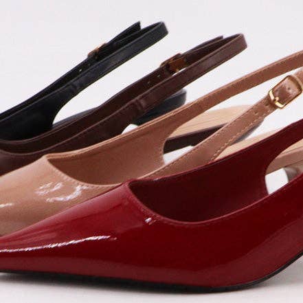Anne Michelle STILE-18 Women Kitten Heel Pointed Toe Slingback Pumps-12 Pairs Pack-17.35/Pair for wholesale by Mars Sky Shoes Wholesale