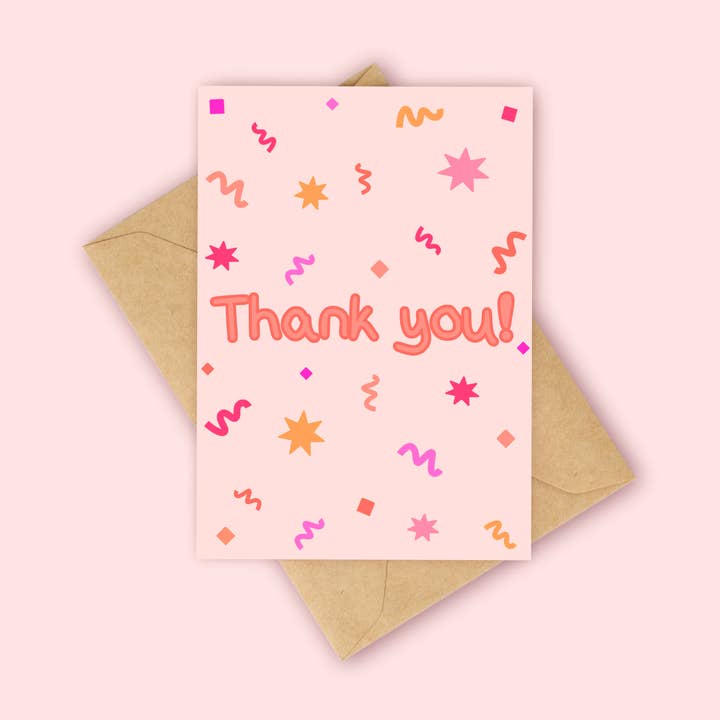 Merci ! - Carte Confetti Coucher de Soleil pour la vente par Peach and Mimi