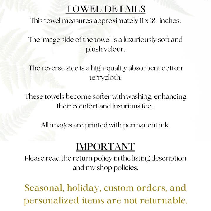 Fernville Creations - Wholesale Bath Towel - Blue Heron Luxury Fingertip Towel for Bath and Powder Room