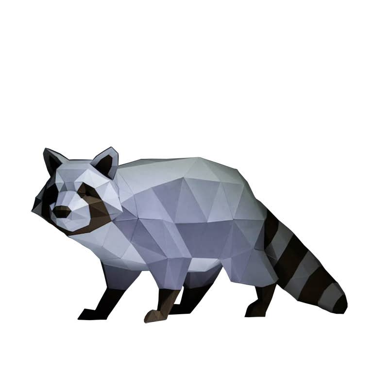 PAPERCRAFT WORLD – Kit de artesanato DIY por atacado – Raccoon Modelo 3D PaperCraft Origami8