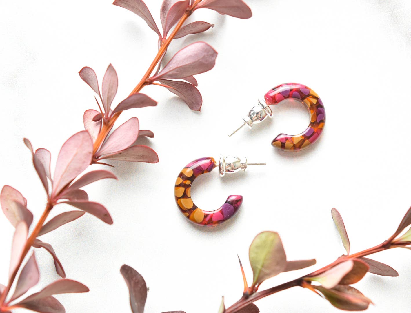 Fenna&Fei - Wholesale Hoop Earrings - Huggie Hoops Collection | Small Tiny Minimalist Resin Hoops0