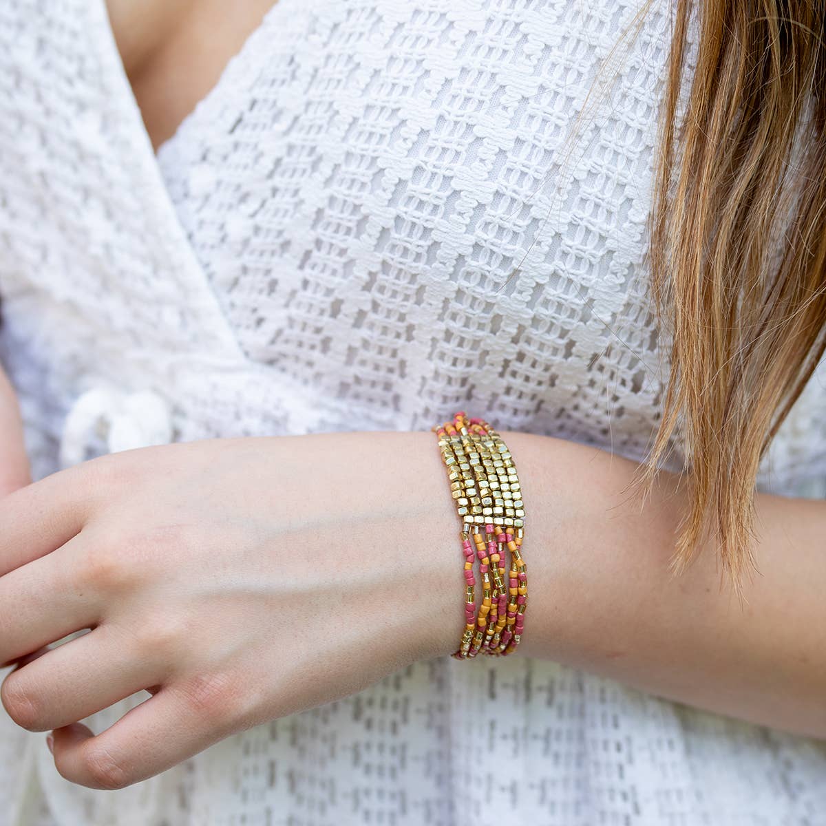 Anju Jewelry - Wholesale Beaded Bracelet - Seed Bead Stretch Statement Bracelets- Multiple Color Styles16