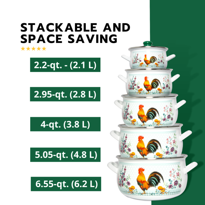 STP - Wholesale Cooking Pot - Golden Rooster Belly Deep Stock Pot with Glass Lid3