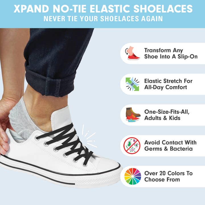 Xpand Laces - Wholesale Shoelaces - Unisex - No-Tie Elastic Flat Shoelaces | No More Tying | One Size33