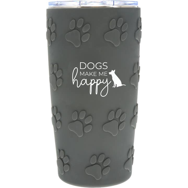 Dogs - Gobelet de voyage de 20 oz avec enveloppe en silicone 3D pour la vente par Pavilion