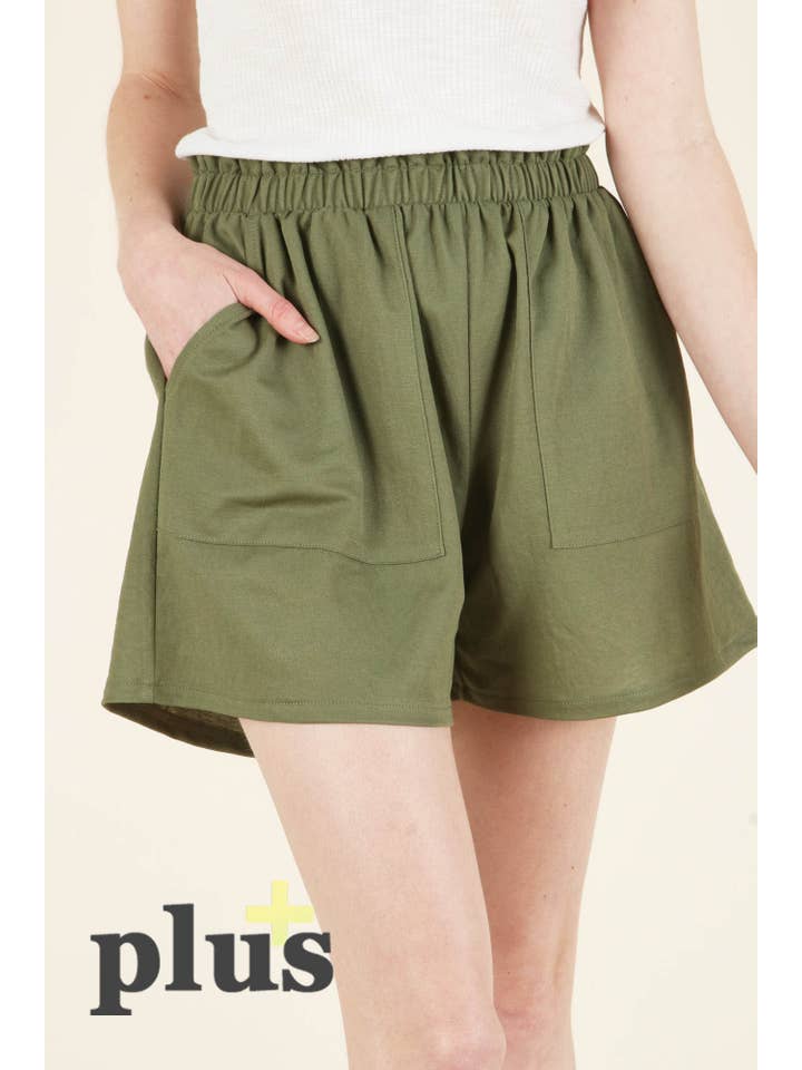 P.S Kate - Wholesale Shorts - Women's - stretchy woven short with pocket PLus size