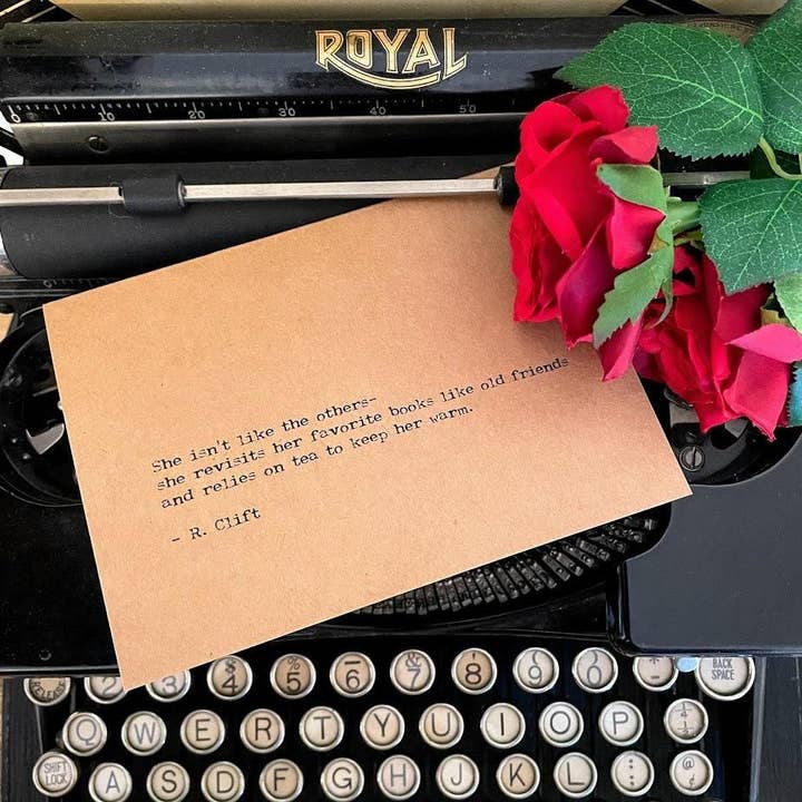 Alison Rose Vintage - Wholesale Love Card - Custom quote greeting card in typewriter and script font4
