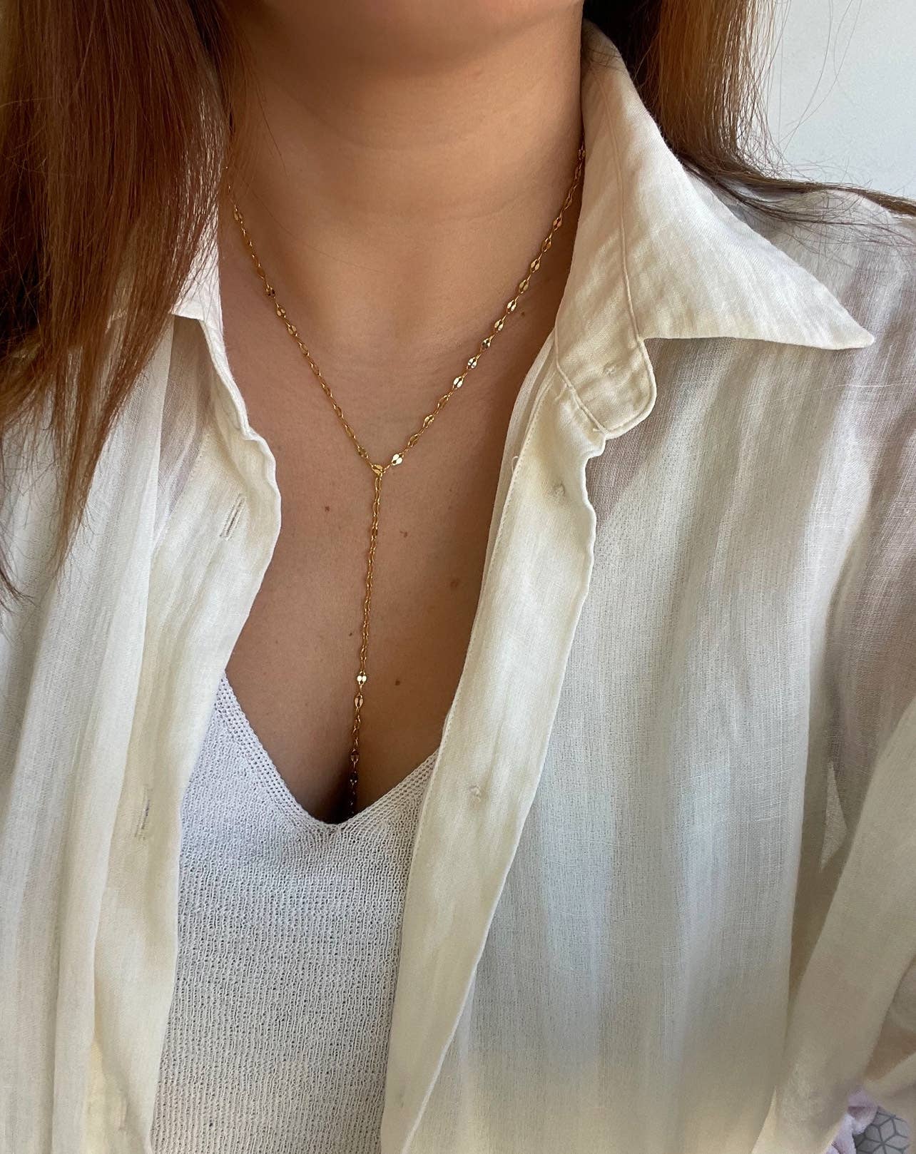 Liviana Lisbon - Wholesale Y-Neck/Lariat Necklace - MONA GOLD Necklace1