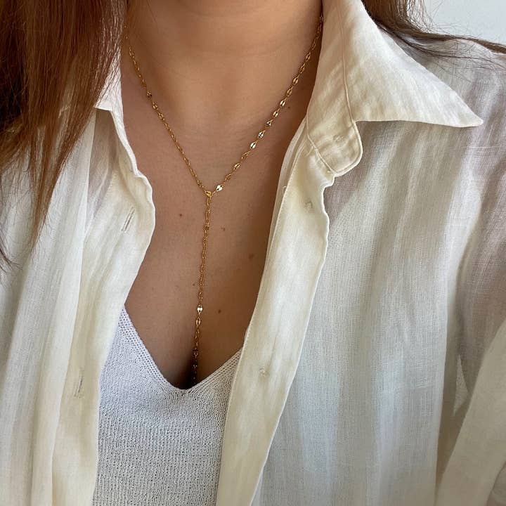 Liviana Lisbon - Wholesale Y-Neck/Lariat Necklace - MONA GOLD Necklace1