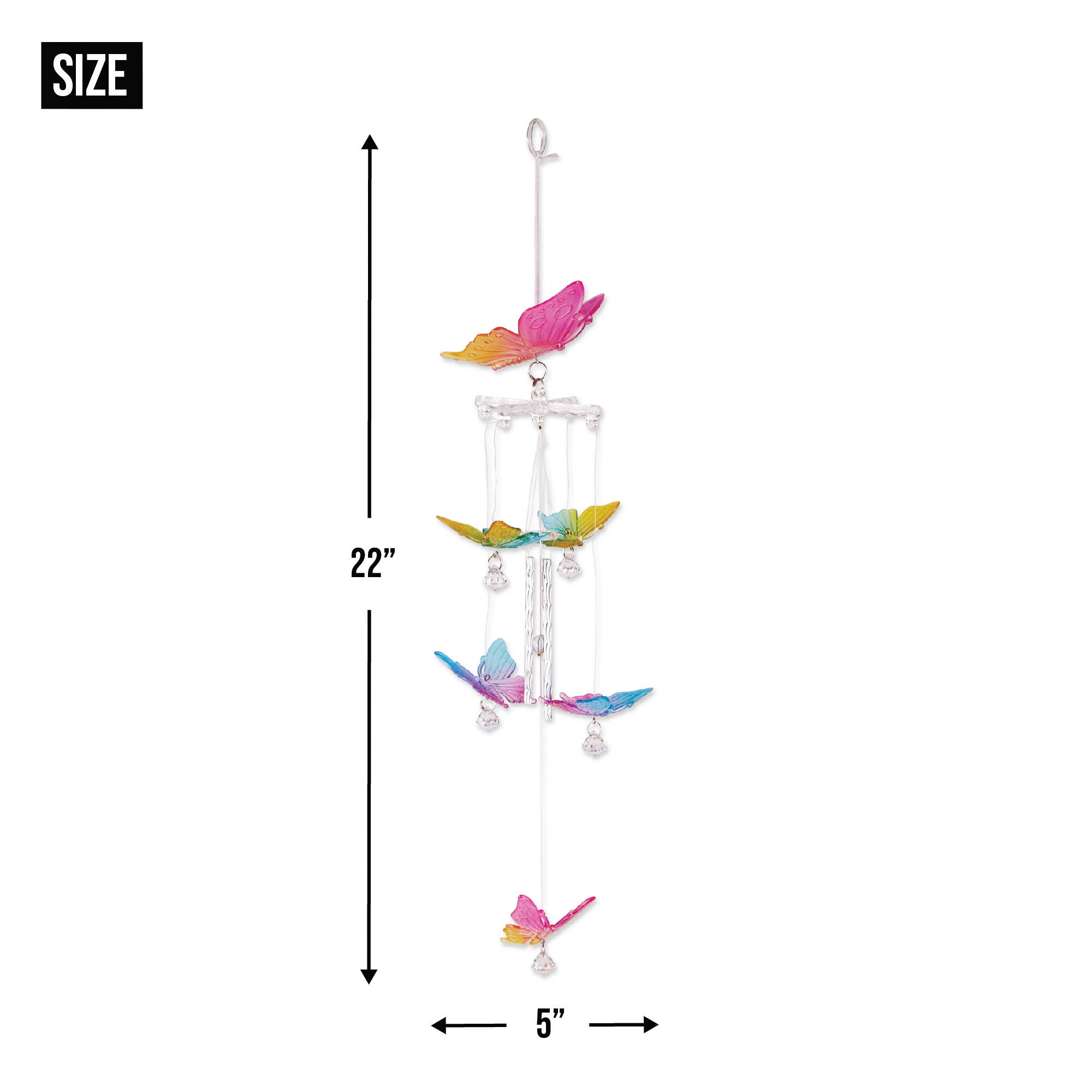 Zingz Home - Wholesale Wind Chime - Rainbow Butterfly Wind Chimes3