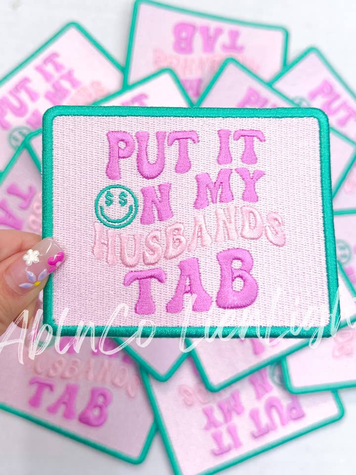 4” small put it on my husbands tab trucker hat iron on patch for wholesale by ABLNco