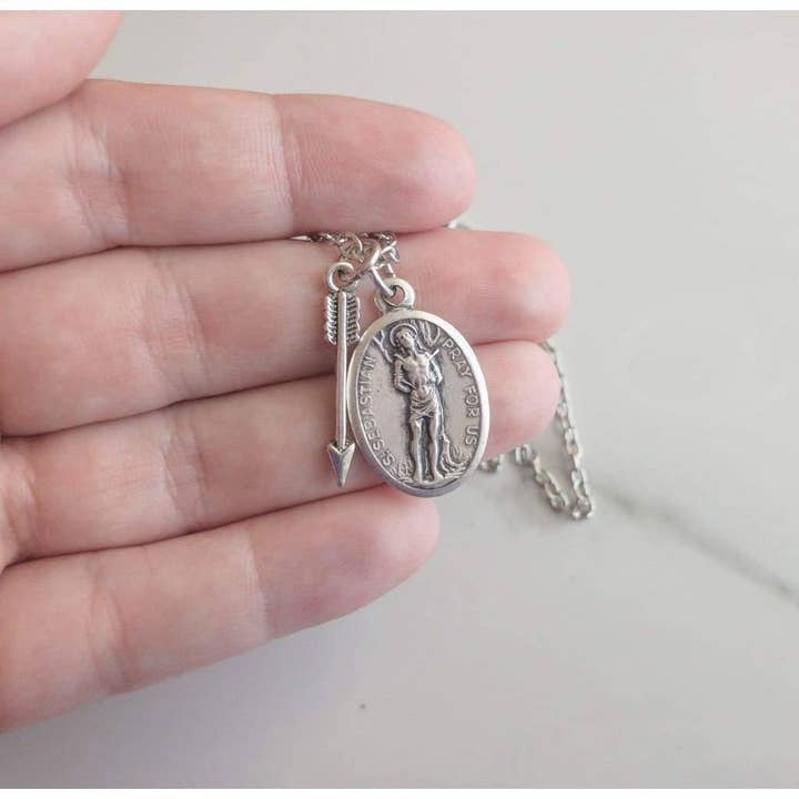 Sagely Sparrow - Wholesale Pendant/Charm Necklace - St Sebastian Necklace