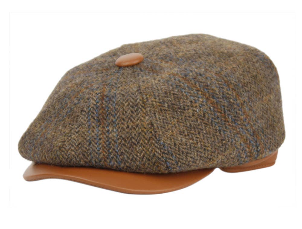 Epoch hats - Wholesale Newsboy/Schoolboy Hat - Men's - Berteil Tweed Wool Newsboy Cap with Leather Brim