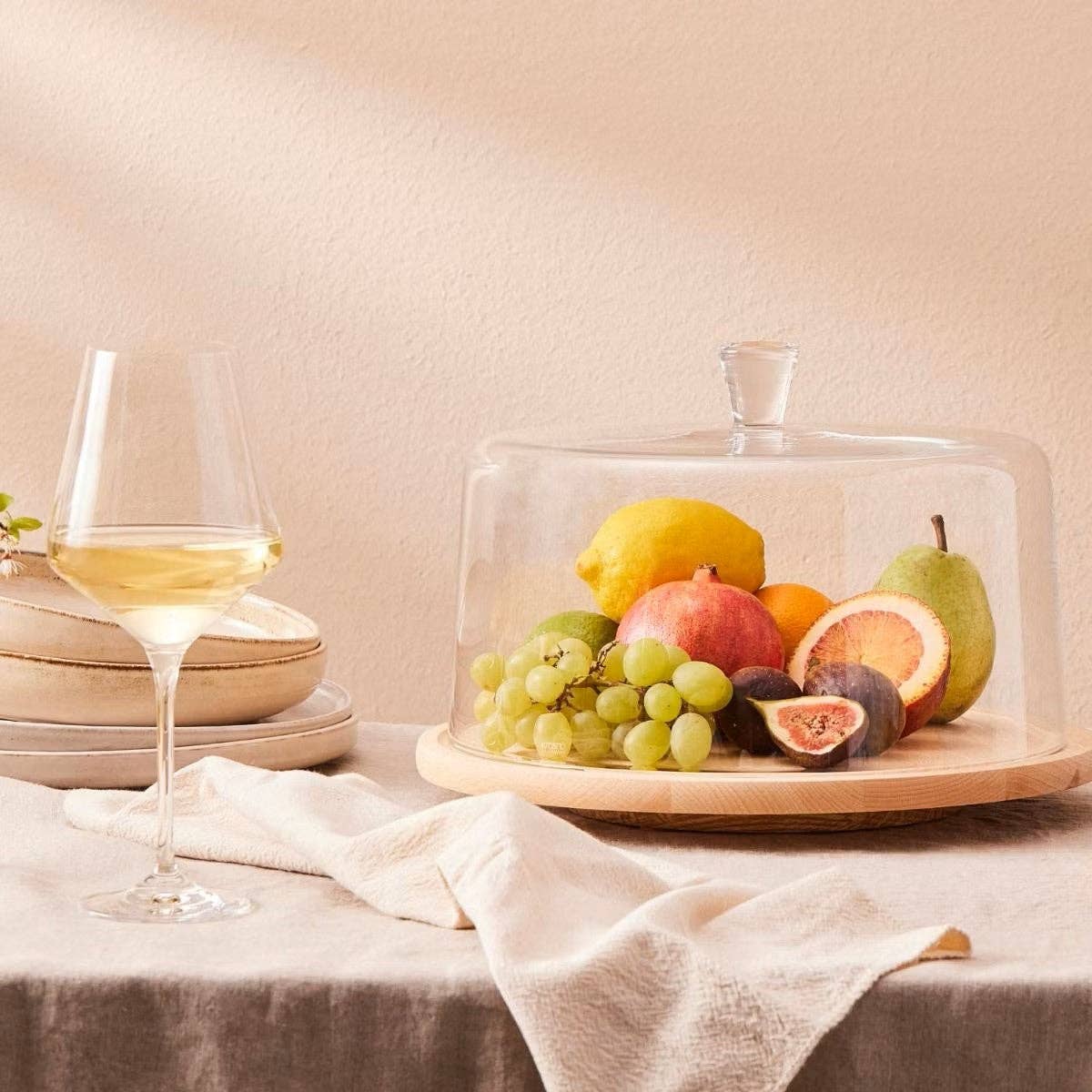 Barski – Großhandel Kuchenständer – Savore Glaskuppel mit drehbarem Holzkuchenplatte2