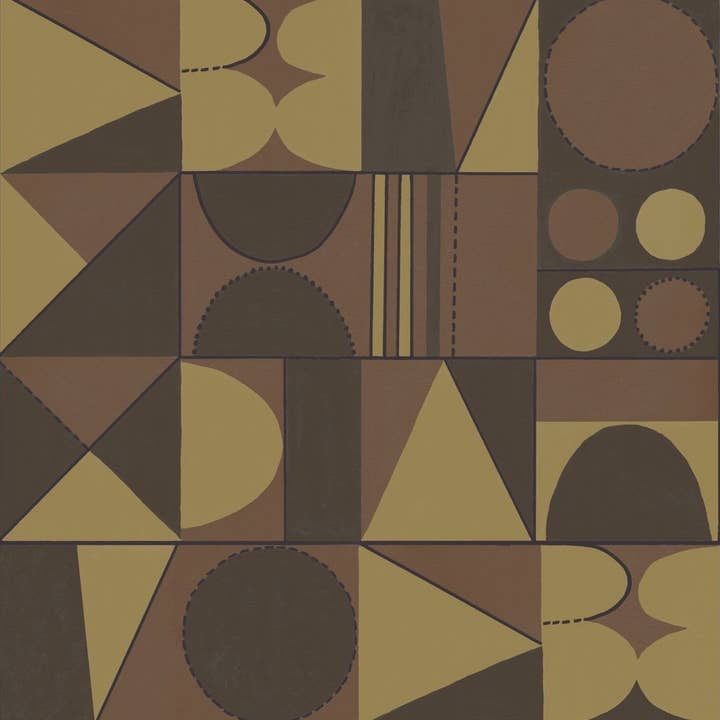 Taking Shape Wallpaper - Straw + Chocolate for engroshandel hos Sharon Jane Studio