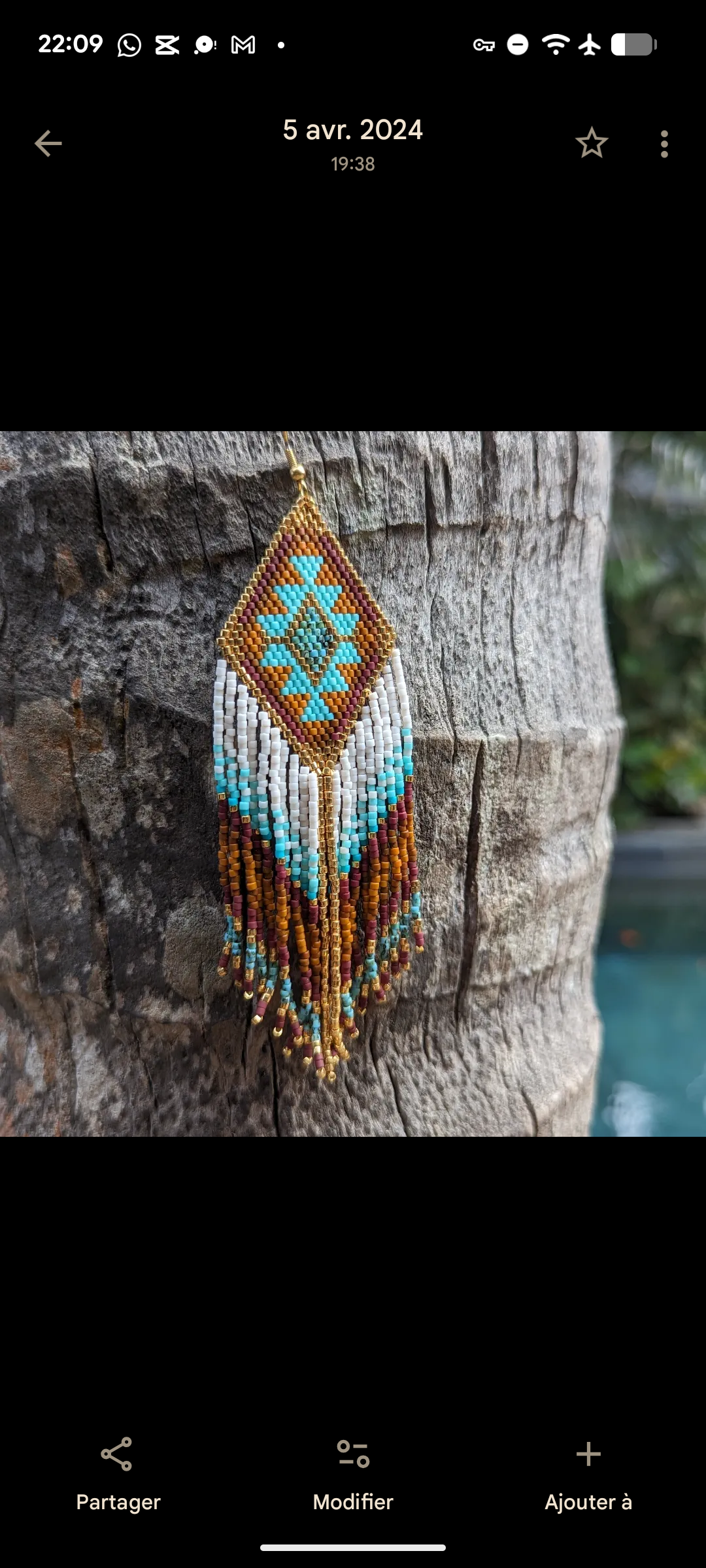 Agua del Río - Vente Boucles d'oreilles à pampille - Earrings handmade with Miyuki beads - VALPARAÍSO 1