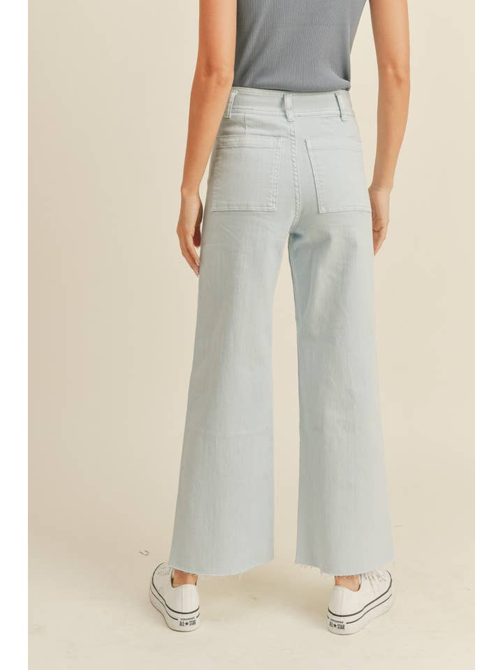 MIOU MUSE - Vente Jean – femme - Pantalon en denim droit à jambes larges MMP6237