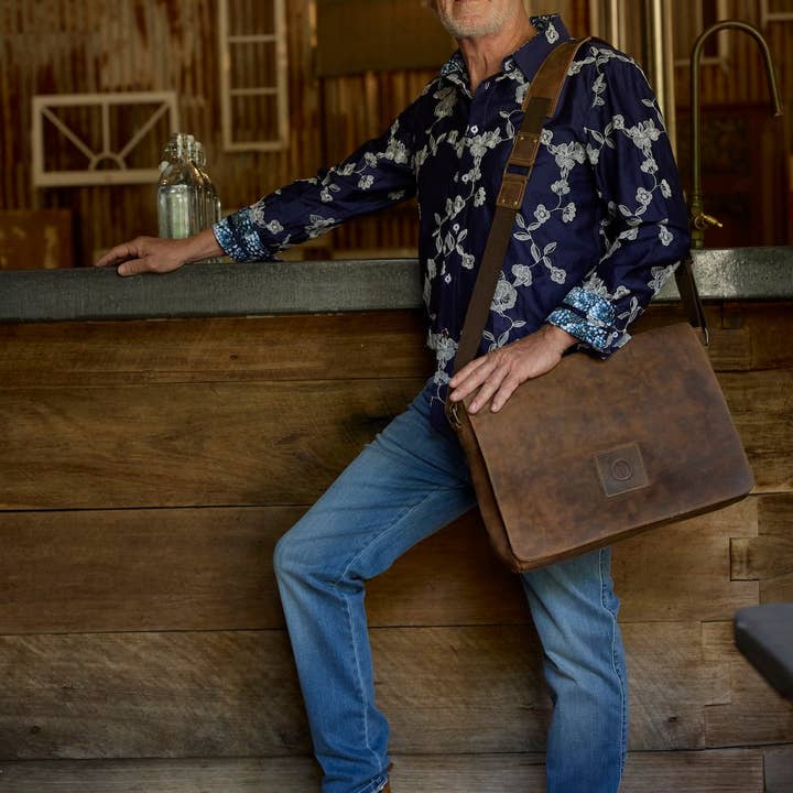 Men's Gifts Australia - Wholesale Messenger bag – Men's - Leather Messenger Bag for Men - Soldier - 132